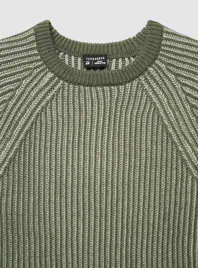 Maglia a coste con maniche raglan