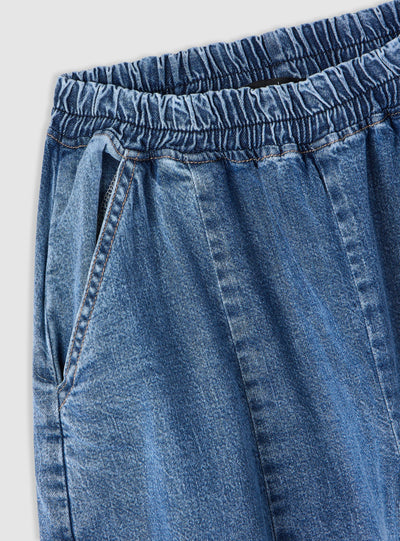 Jeans ampi con elastico in vita