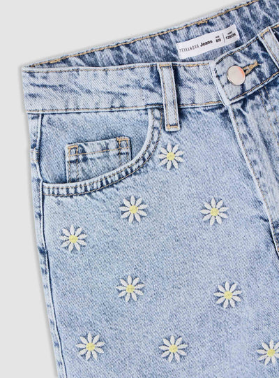 Pantalone Jeans Corto Ricamo