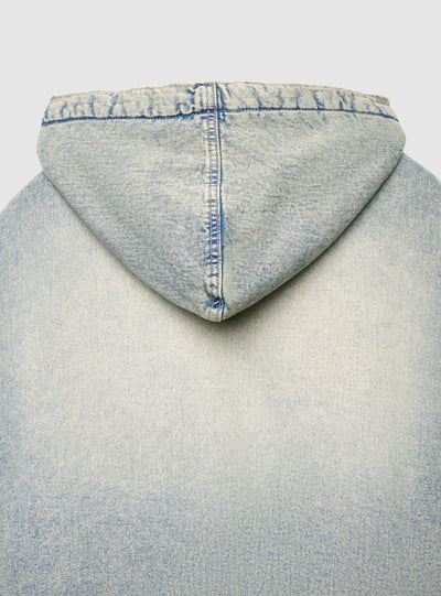 Giubbotto denim imbottito con cappuccio