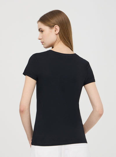 T-shirt slim fit con scritta