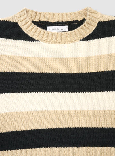 Maglia crop a righe