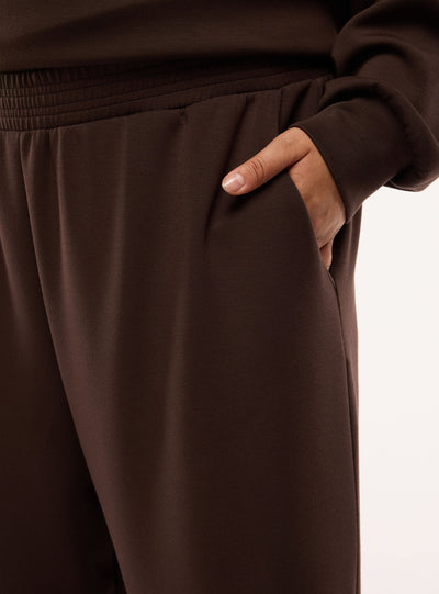 Pantaloni tuta wide leg a tinta unita