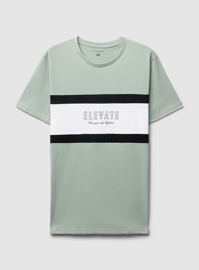 T-shirt block color con scrittta