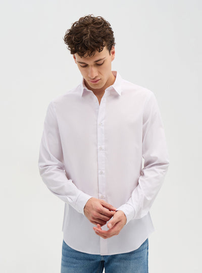 Camicia a maniche lunghe tinta unita