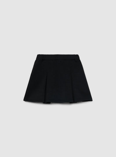 Skort da bambina con pieghe a tinta unita