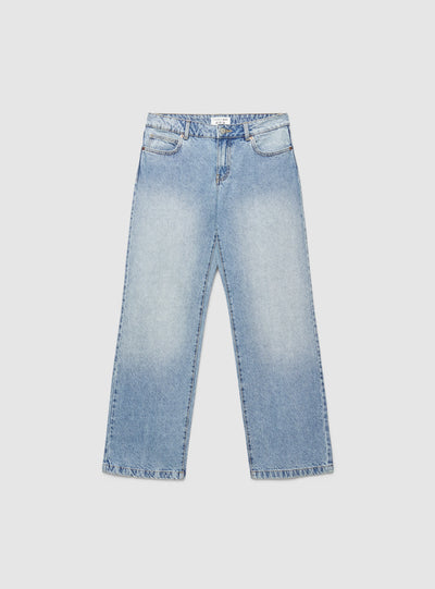 Jeans wide leg a vita bassa