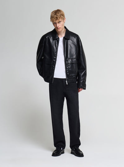 Giubbotto boxy con collo camicia e tasconi