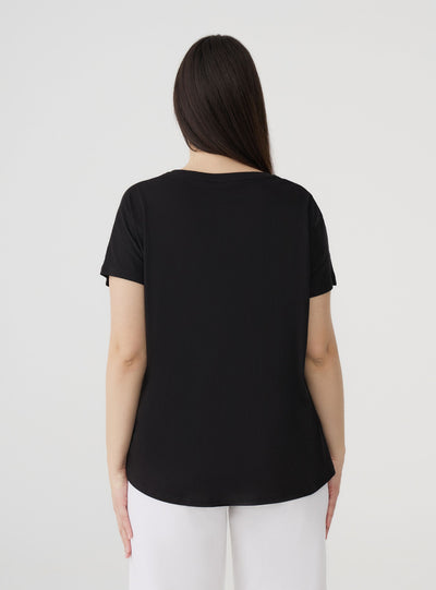 Wide plain-colour T-shirt