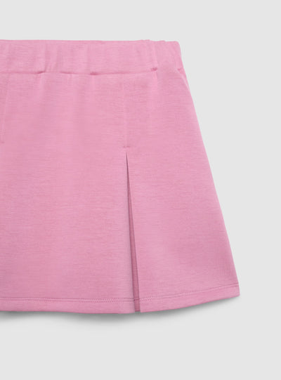 Skort da bambina con pieghe a tinta unita