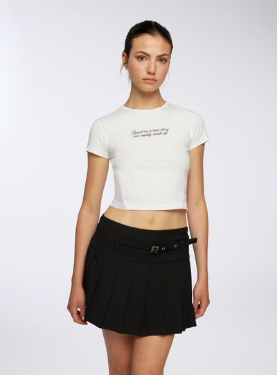 Skort a pieghe con cintura