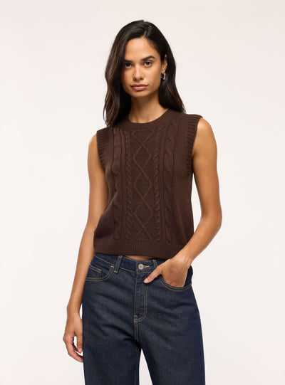Gilet in maglia a trecce