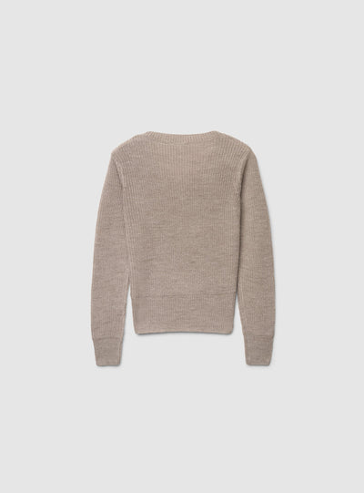 Maglia a coste inglesi con scollo a V