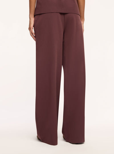 Pantaloni wide leg con coulisse e fibbia