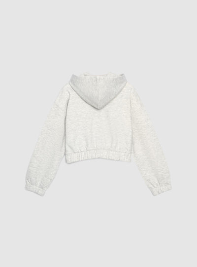 Felpa crop con cappuccio e zip