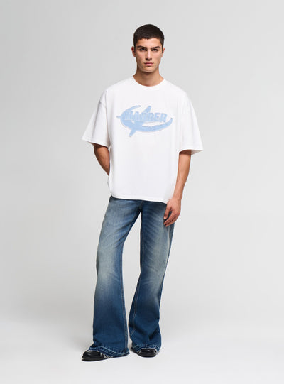 T-shirt boxy con stampa lettering