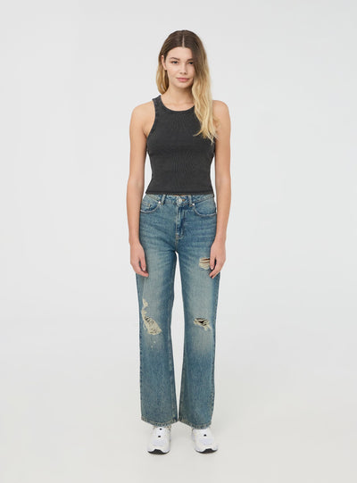 Canotta vogatore a costine garment-dyed