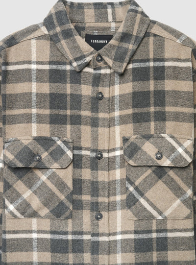 Camicia overshirt a quadri con tasche