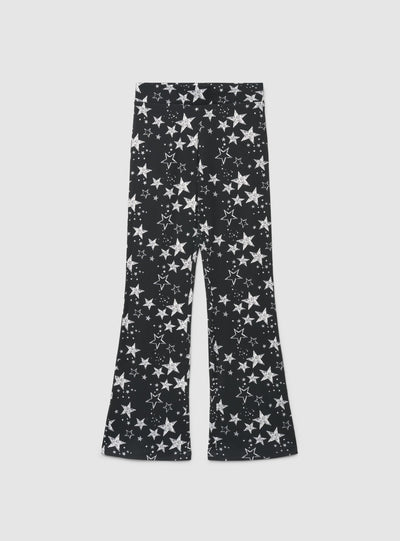 Leggings lunghi a zampa con stampa stelle
