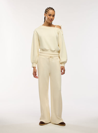 Pantaloni tuta wide leg tinta unita