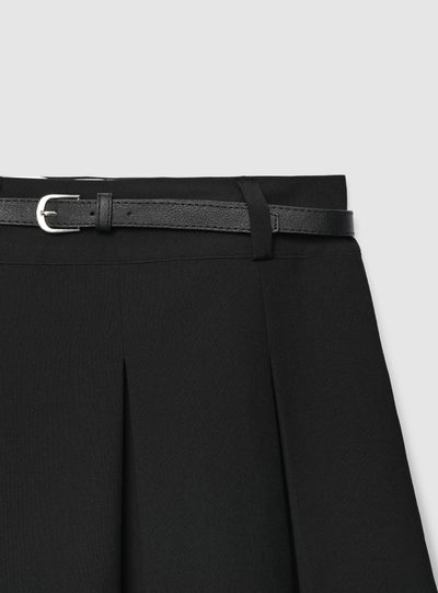 Skort a pieghe con cintura