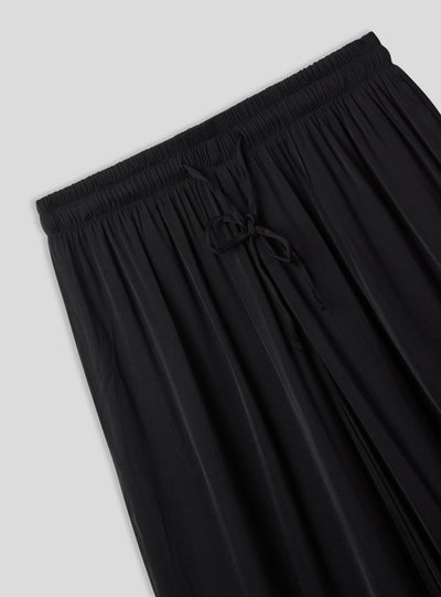 Pantaloni palazzo coulisse in effetto raso