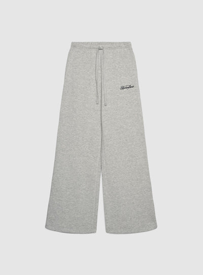 Pantaloni tuta wide leg con ricamo college