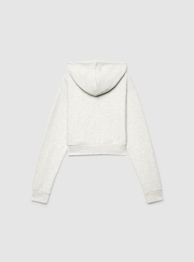 Felpa crop con cappuccio e zip