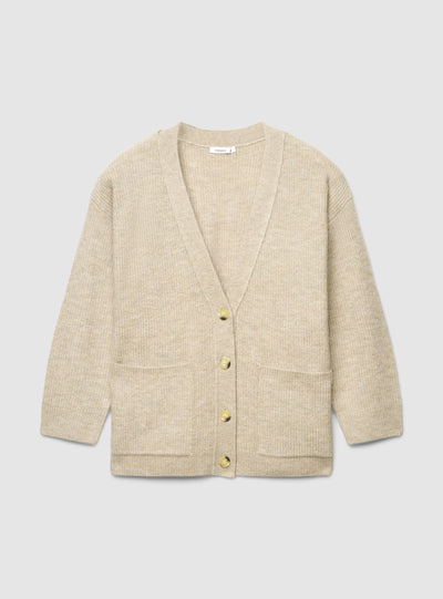 Cardigan con scollo a V e tasche applicate