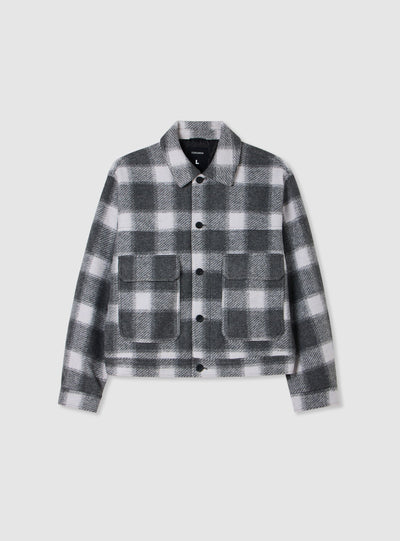 Giacca camicia trapuntata a quadri