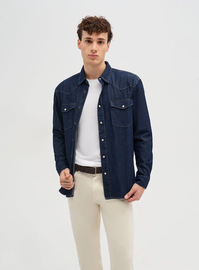 Camicia denim stile western