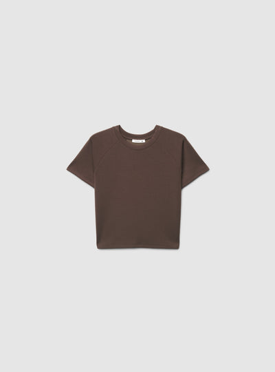 T-shirt a tinta unita con maniche raglan