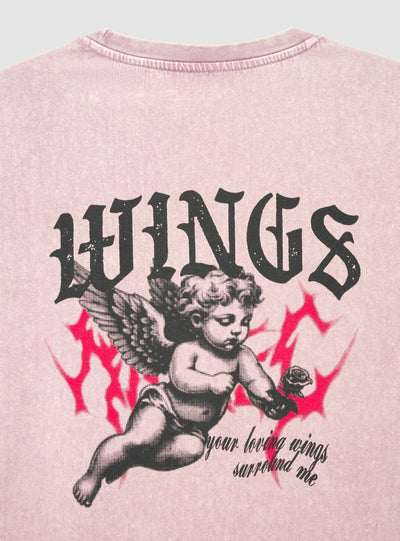T-shirt Over con stampa angelo
