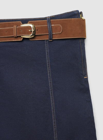 Gonna lunga a portafoglio in denim