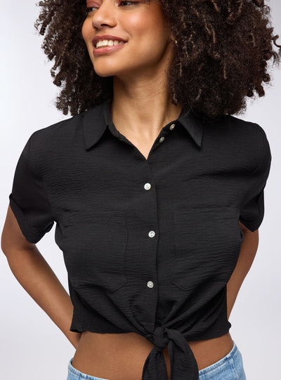 Camicia crop con nodo