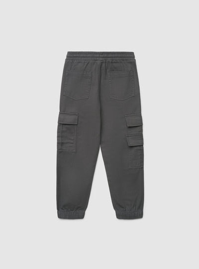 Pantaloni cargo con coulisse tinta unita