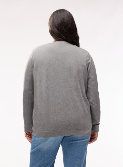 Cardigan con bottoni e scollo tondo