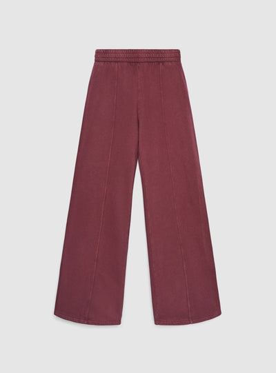 Pantaloni tuta wide leg a tinta unita