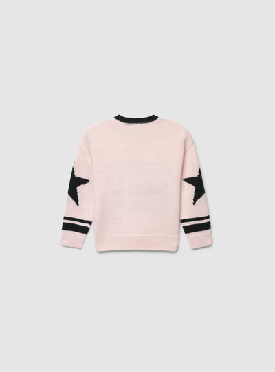 College-style jumper with V-neckline