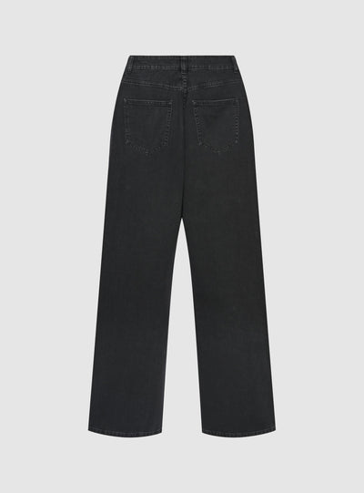 Jeans wide leg con strass