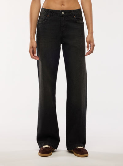 Jeans maxi wide leg a vita bassa