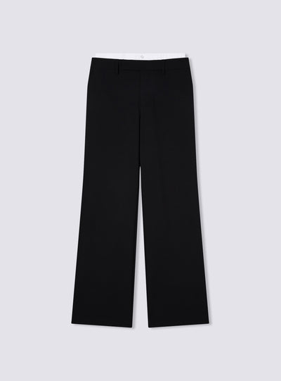 Pantaloni wide leg con fascia effetto boxer