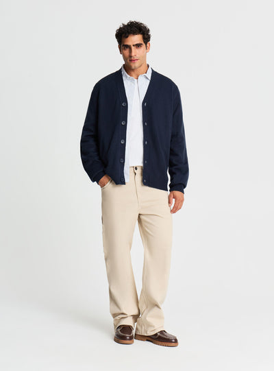 Solid colour button-up cardigan