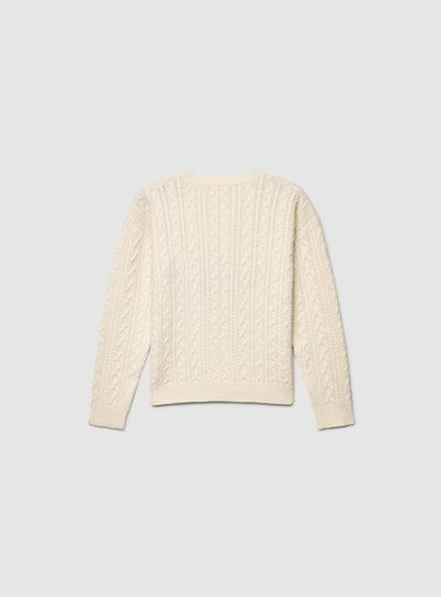 Maglia con trecce e scritta