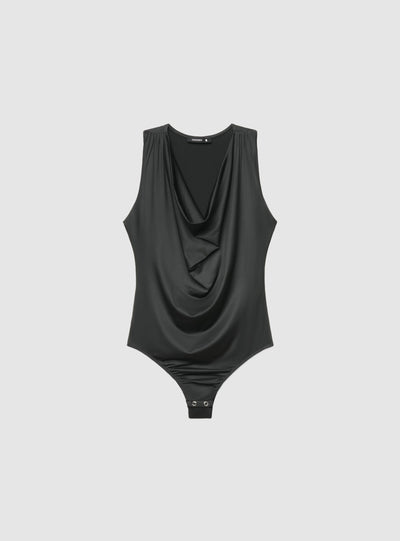 Body con scollo drappeggiato