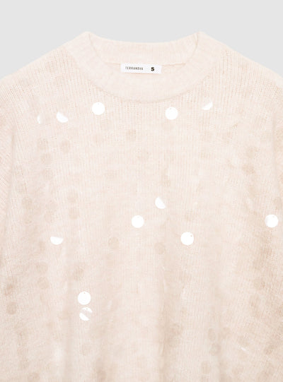 Maglia con applicazioni paillettes