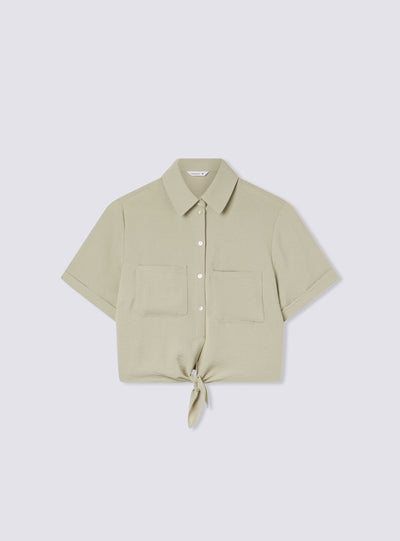 Camicia crop con nodo