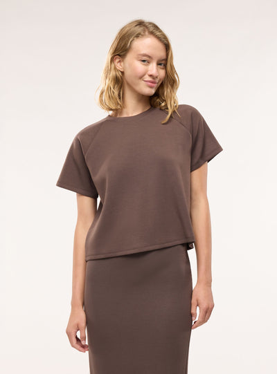 T-shirt a tinta unita con maniche raglan