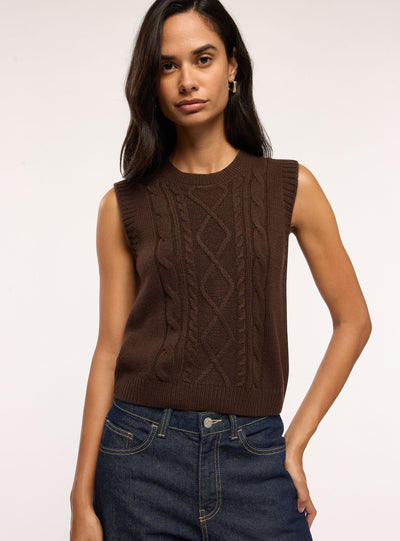 Gilet in maglia a trecce