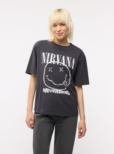 T-shirt ampia con stampa Nirvana